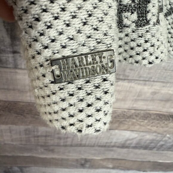 Harley Davidson Girls Ivory Gray Embroidered Asymmetrical Zip Jacket Size L - Picture 10 of 10